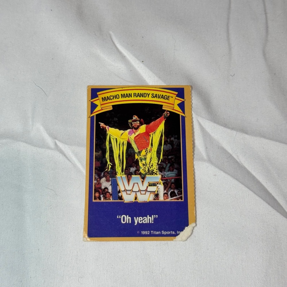 1992 WWF Macho Man Randy Savage Ice Cream Bar Box Cutout Card